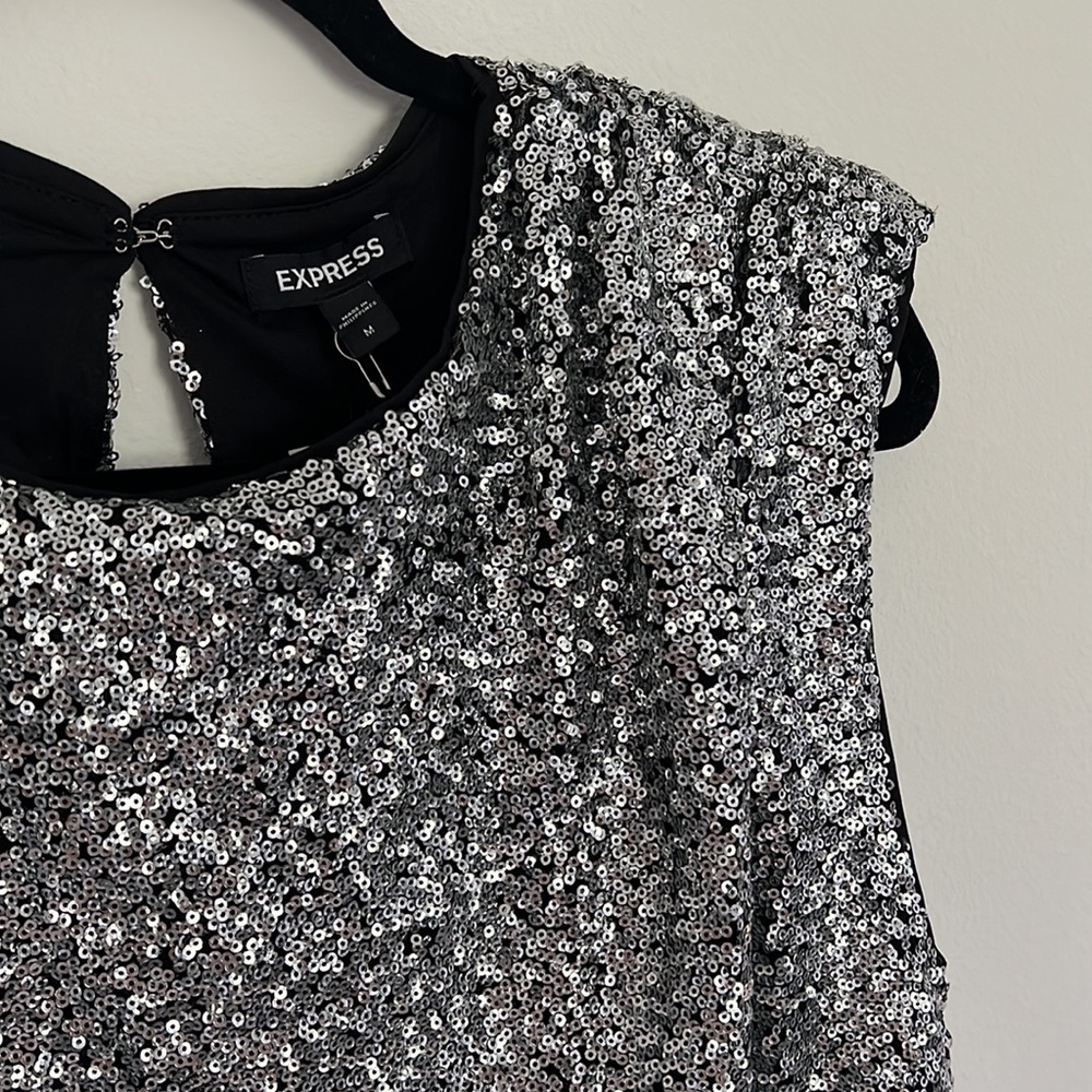 Express Sequin Rushed Top - Picture 6 of 6